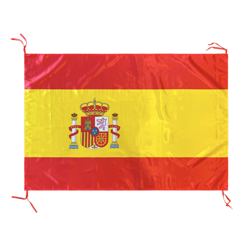Bandera España con 4 Cintas 150 x 90 CM Satén